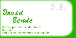 david bende business card
